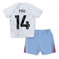 Aston Villa Pau Torres #14 Vonkajší Detský futbalový dres 2023-24 Krátky Rukáv (+ trenírky)
